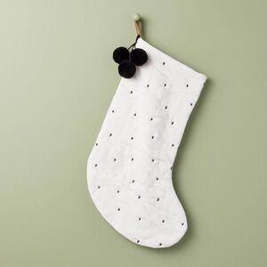 NWT Hearth and Hand Cream & Black Christmas Stocking